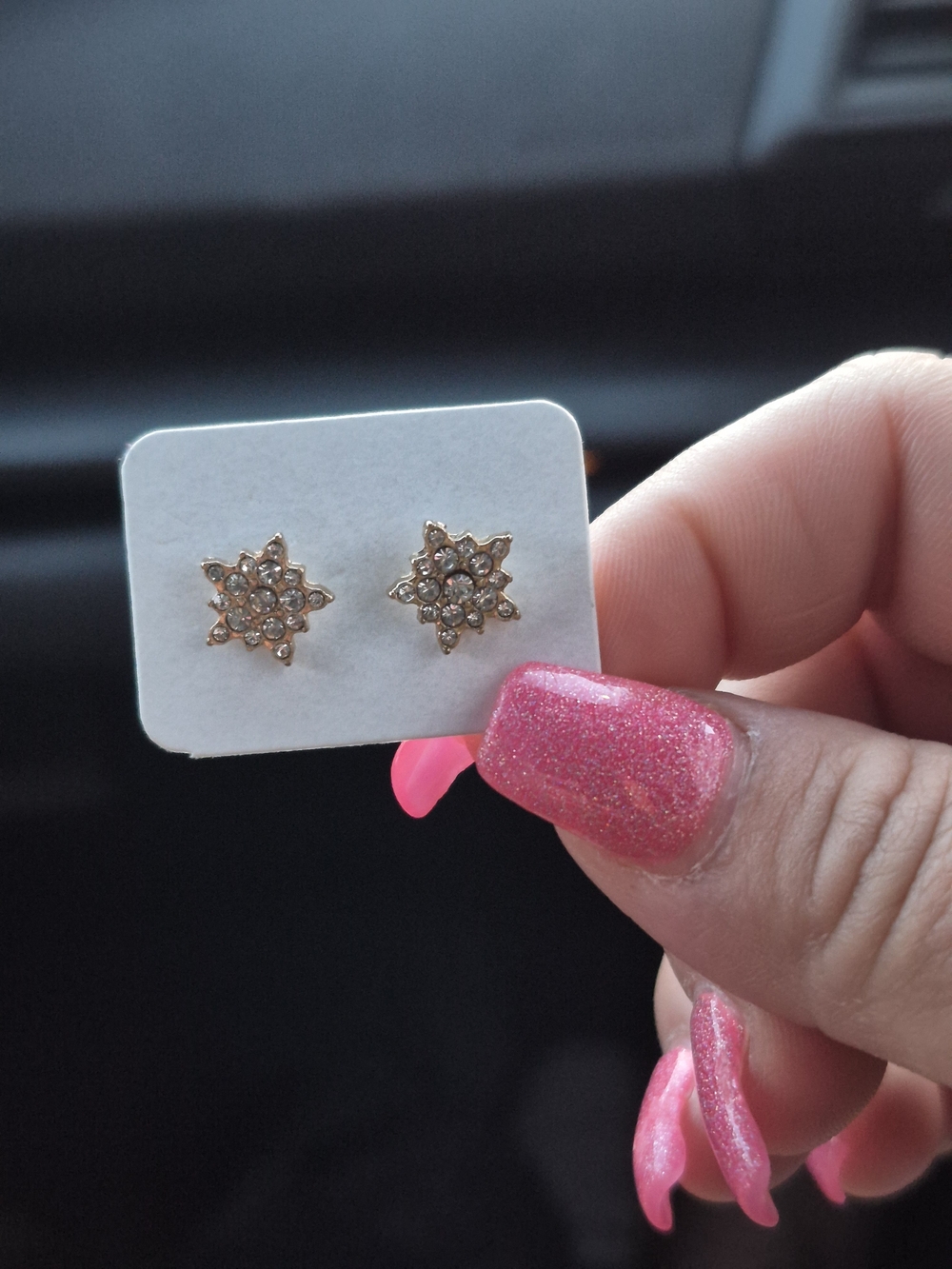 Macy's Gold Floral Crystal Stud Earrings